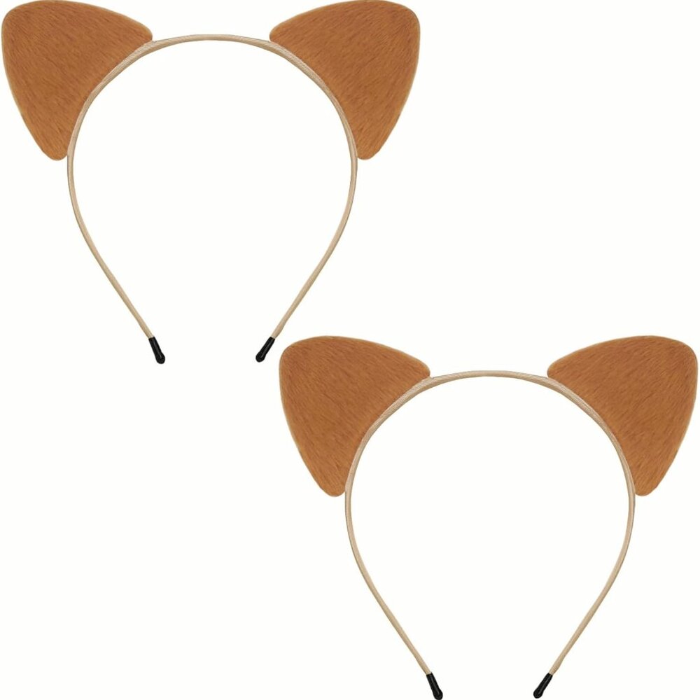 2 Pack Cat Ears Headband, Soft Furry Cat Ear for Women Boys & Girls, Cosplay Par